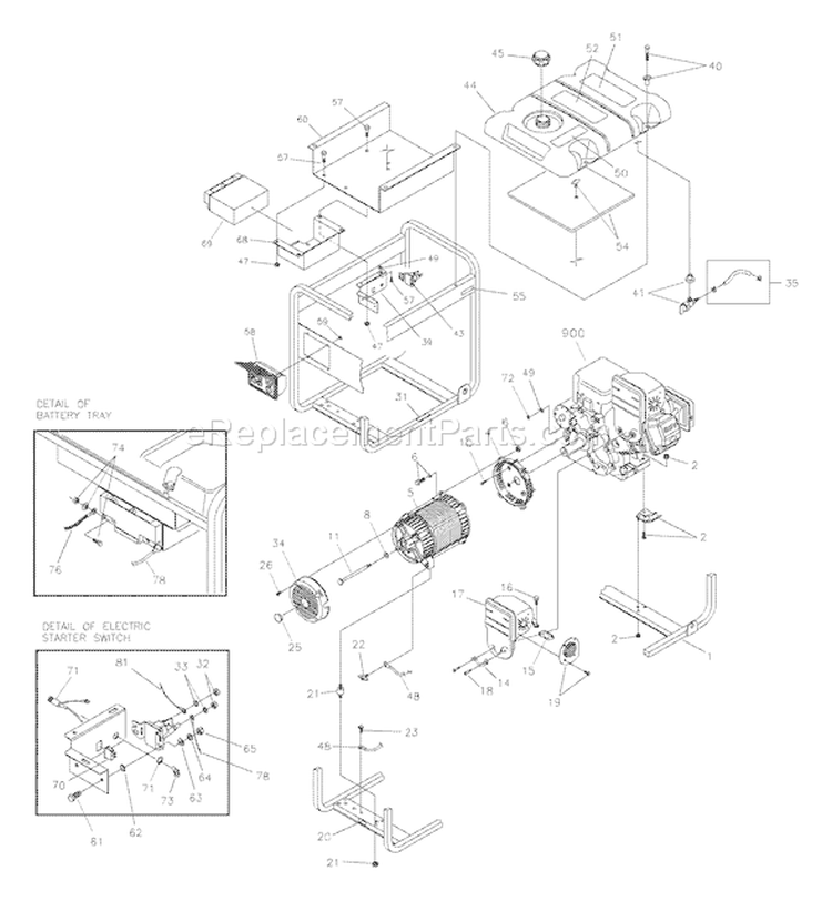 Page C Diagram and Parts List for 030221-0  Briggs and Stratton Generator